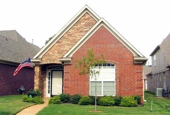 Narrow Lot, One-Story House Plan 46978 with 3 Beds, 2 Baths, 2 Car Garage Elevation