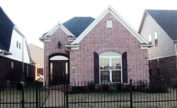 Narrow Lot, One-Story House Plan 46980 with 2 Beds, 2 Baths, 2 Car Garage Elevation