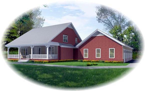 Country, Farmhouse House Plan 46982 with 3 Beds, 4 Baths, 5 Car Garage Elevation