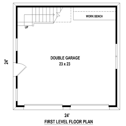 2 Car Garage Plan 47060 First Level Plan