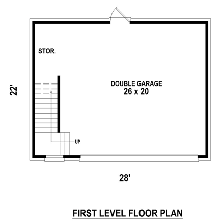 2 Car Garage Plan 47072 First Level Plan
