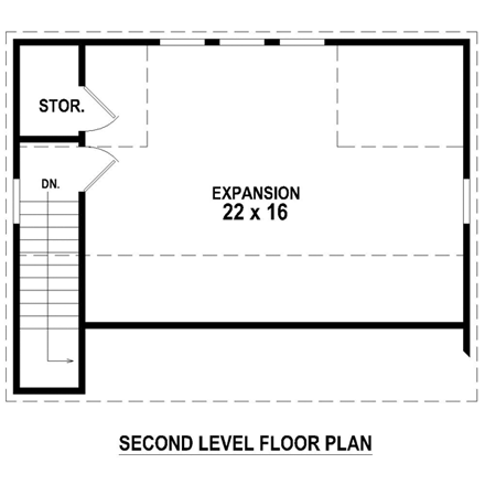2 Car Garage Plan 47072 Second Level Plan