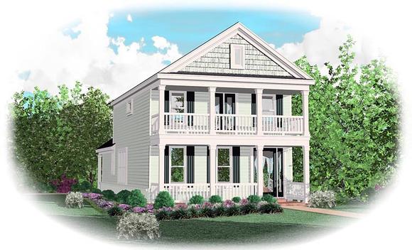 House Plan 47092 with 3 Beds, 4 Baths, 2 Car Garage Elevation