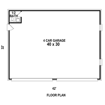 4 Car Garage Plan 47093 First Level Plan