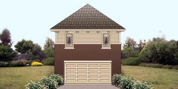 2 Car Garage Apartment Plan 47102 with 1 Beds, 1 Baths Elevation