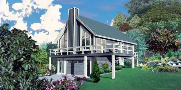 House Plan 47103 with 2 Beds, 1 Baths, 2 Car Garage Elevation