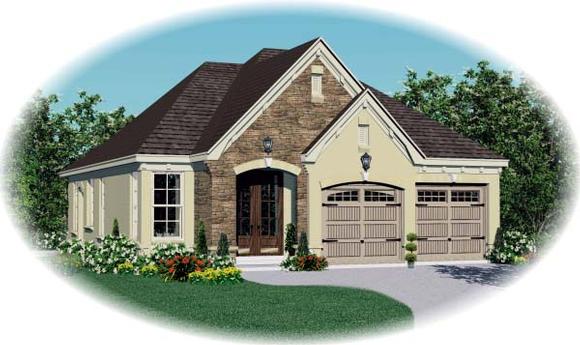 House Plan 47111 with 3 Beds, 2 Baths, 2 Car Garage Elevation