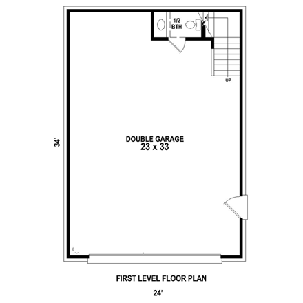2 Car Garage Plan 47114 First Level Plan