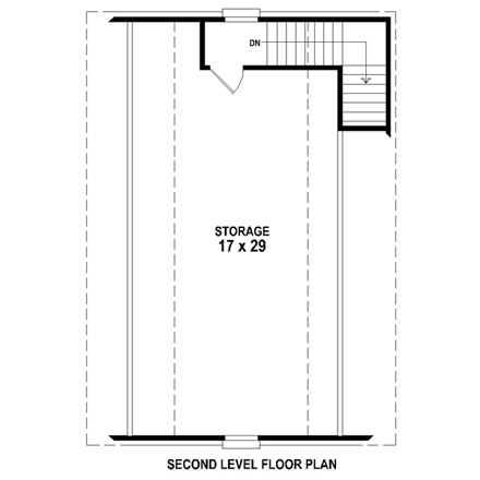 2 Car Garage Plan 47114 Second Level Plan