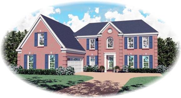 House Plan 47124 with 4 Beds, 4 Baths, 2 Car Garage Elevation