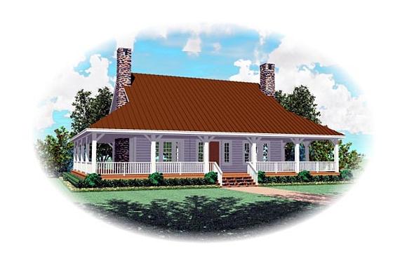 Country, Florida, Traditional House Plan 47140 with 3 Beds, 3 Baths Elevation