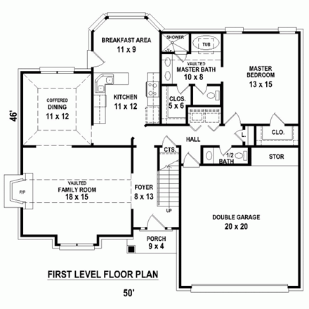 House Plan 47387 - Country Style with 1805 Sq Ft, 3 Bed, 2 Bath,