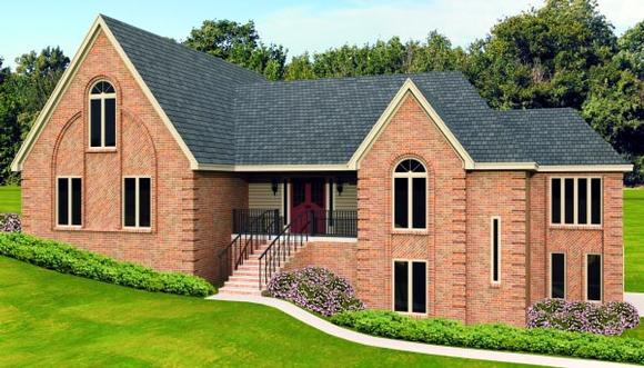 House Plan 47495 with 4 Beds, 3 Baths, 2 Car Garage Elevation