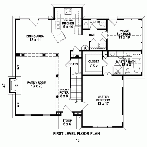 Traditional House Plan 47583 with 3 Beds, 3 Baths Level One