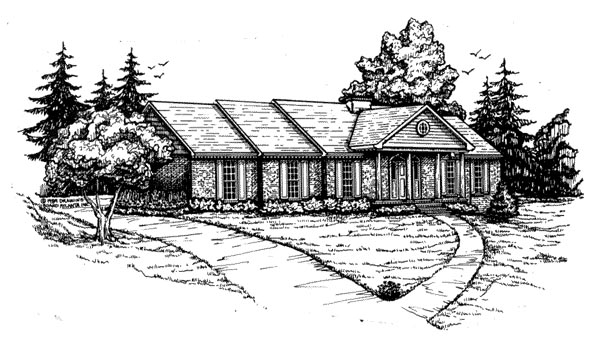 Traditional House Plan 47761 with 4 Beds, 3 Baths, 2 Car Garage Elevation