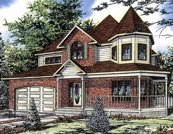 Country, Victorian House Plan 48013 with 3 Beds, 3 Baths, 1 Car Garage Elevation