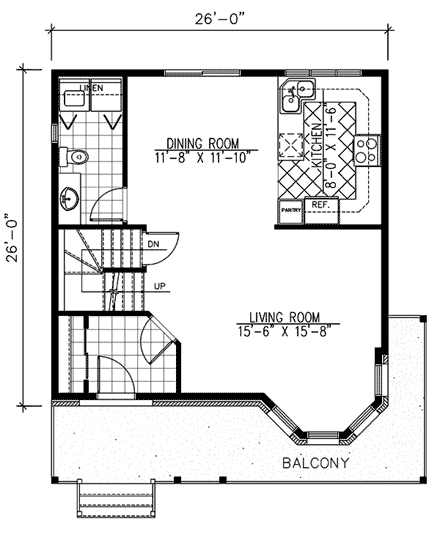 Country, Narrow Lot, Victorian House Plan 48018 with 3 Beds, 2 Baths First Level Plan