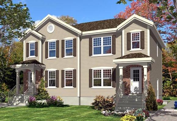 Narrow Lot Multi-Family Plan 48046 with 4 Beds, 4 Baths Elevation