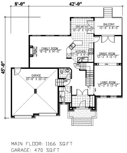 European House Plan 48054 with 3 Beds, 3 Baths, 2 Car Garage First Level Plan
