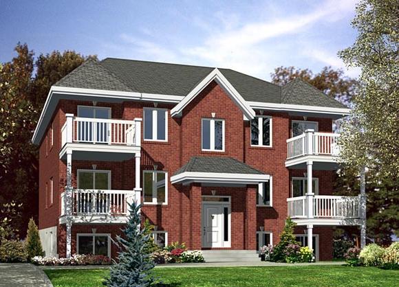 Multi-Family Plan 48066 with 12 Beds, 6 Baths Elevation
