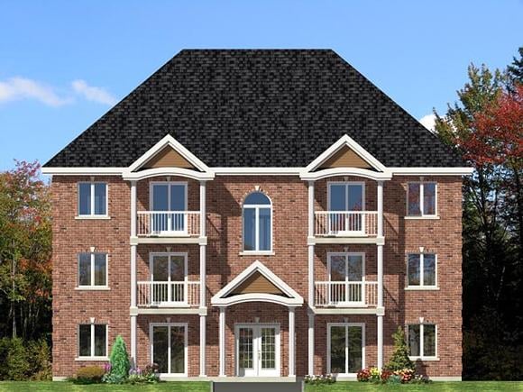 Multi-Family Plan 48073 with 12 Beds, 6 Baths Elevation