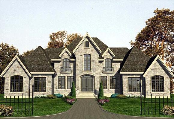 European House Plan 48106 with 5 Beds, 4 Baths, 2 Car Garage Elevation