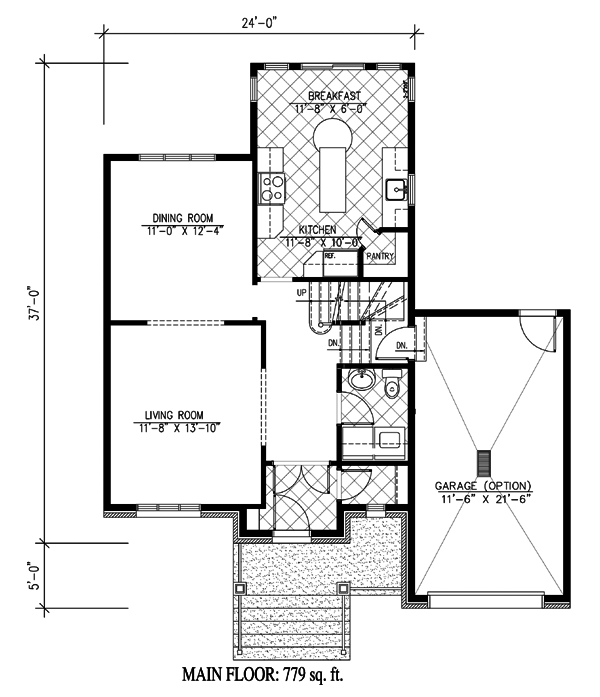 Narrow Lot, Victorian House Plan 48124 with 3 Beds, 2 Baths, 1 Car Garage Level One