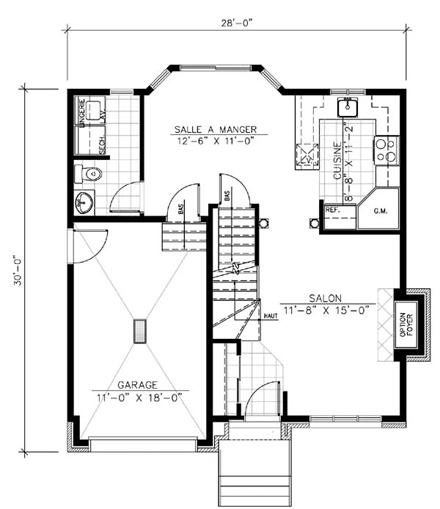 Narrow Lot, Victorian House Plan 48128 with 3 Beds, 2 Baths, 1 Car Garage First Level Plan