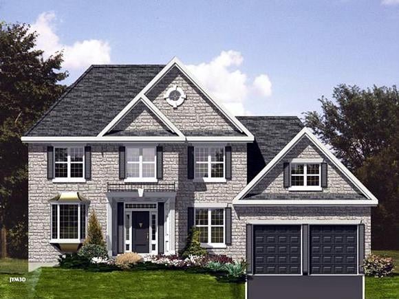 Traditional House Plan 48134 with 4 Beds, 3 Baths, 2 Car Garage Elevation
