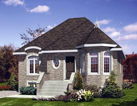 Narrow Lot, One-Story, Victorian House Plan 48139 with 3 Beds, 1 Baths Elevation