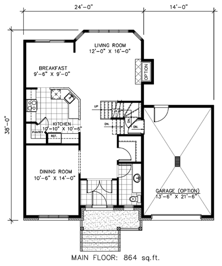Narrow Lot, Victorian House Plan 48142 with 3 Beds, 2 Baths, 1 Car Garage First Level Plan