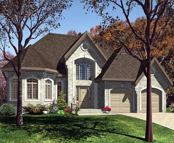 One-Story, Traditional House Plan 48152 with 2 Beds, 2 Baths, 2 Car Garage Elevation