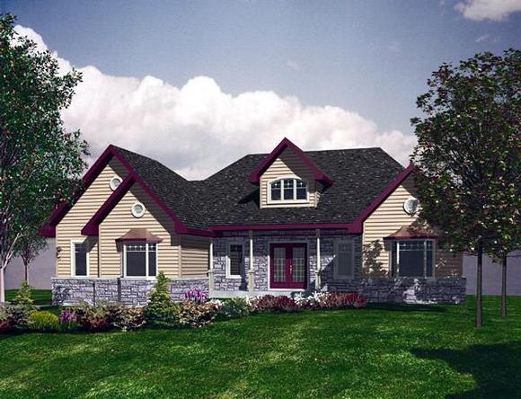 One-Story, Traditional House Plan 48161 with 2 Beds, 2 Baths, 2 Car Garage Elevation