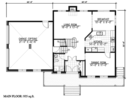Farmhouse House Plan 48173 with 3 Beds, 3 Baths, 2 Car Garage First Level Plan