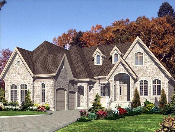 European, One-Story House Plan 48182 with 2 Beds, 2 Baths, 2 Car Garage Elevation