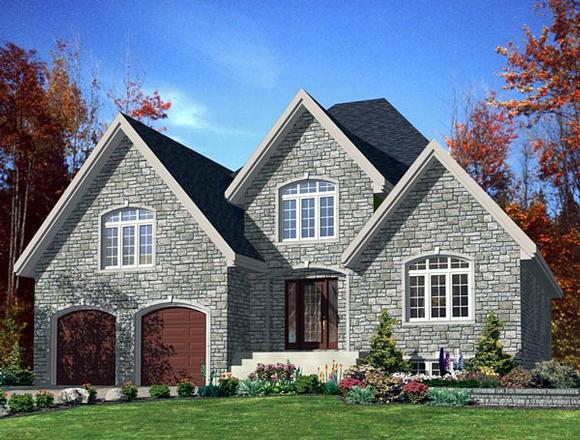 Traditional House Plan 48183 with 2 Beds, 2 Baths, 2 Car Garage Elevation