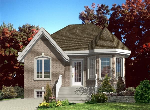 Narrow Lot, One-Story, Victorian House Plan 48190 with 2 Beds, 1 Baths Elevation