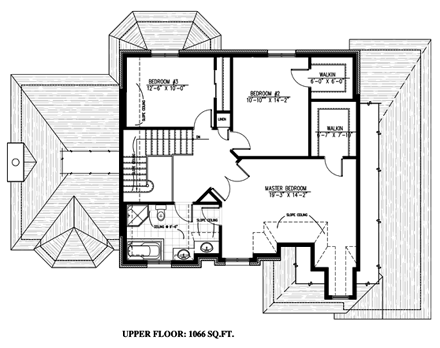 Victorian House Plan 48193 with 3 Beds, 2 Baths, 2 Car Garage Second Level Plan