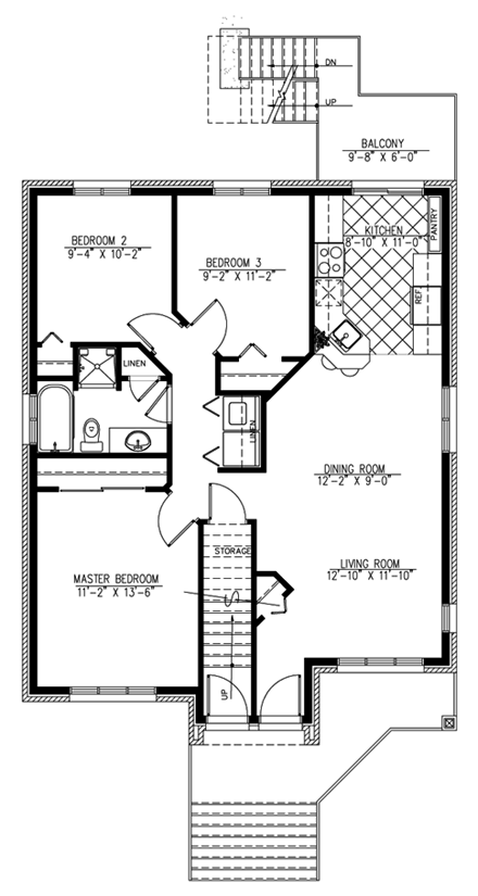 European Multi-Family Plan 48213 with 9 Beds, 3 Baths First Level Plan