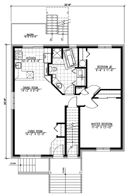 European, Narrow Lot Multi-Family Plan 48214 with 6 Beds, 3 Baths First Level Plan