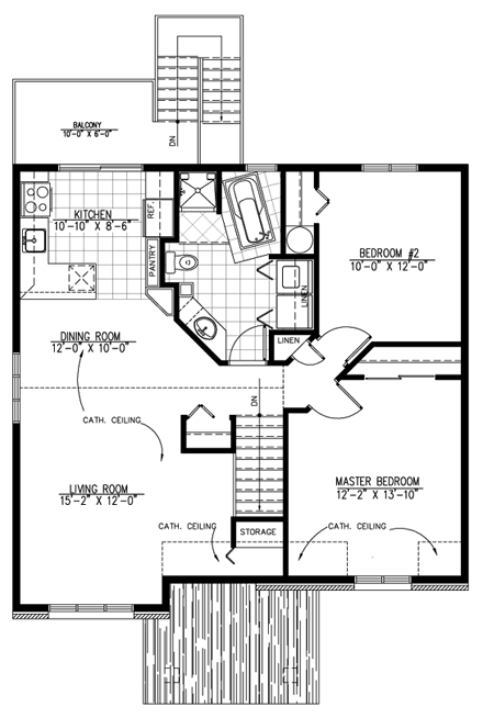 European, Narrow Lot Multi-Family Plan 48214 with 6 Beds, 3 Baths Second Level Plan