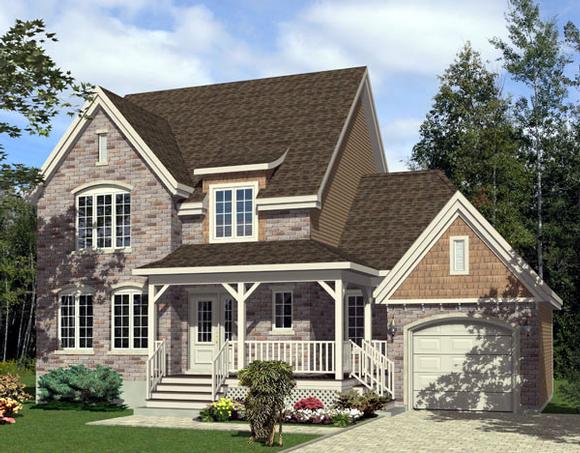 Country House Plan 48236 with 3 Beds, 2 Baths, 1 Car Garage Elevation