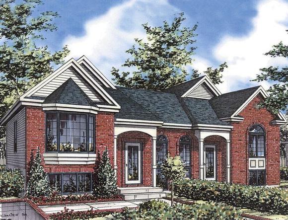 European Multi-Family Plan 48250 with 4 Beds, 2 Baths Elevation
