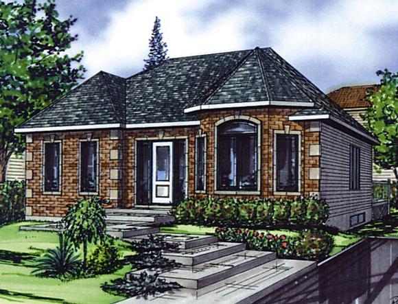 European House Plan 48262 with 5 Beds, 2 Baths Elevation