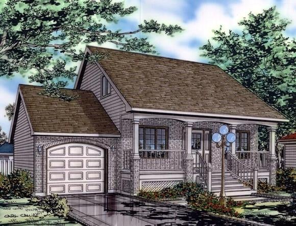 European, Southern House Plan 48264 with 3 Beds, 2 Baths, 1 Car Garage Elevation