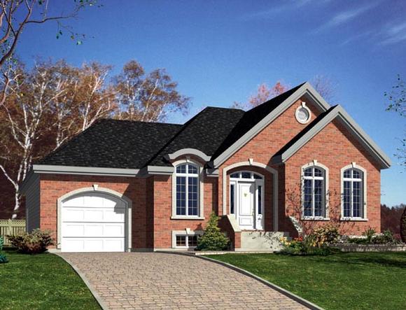 European House Plan 48275 with 2 Beds, 1 Baths, 1 Car Garage Elevation