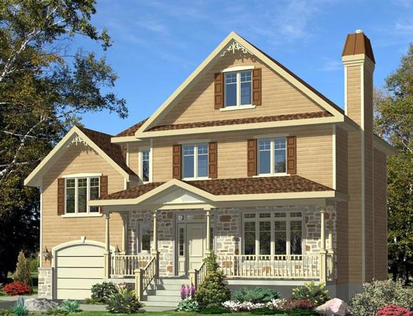 Southern House Plan 48284 with 3 Beds, 2 Baths, 1 Car Garage Elevation