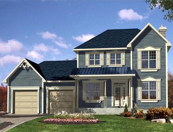 Southern House Plan 48287 with 3 Beds, 3 Baths, 1 Car Garage Elevation