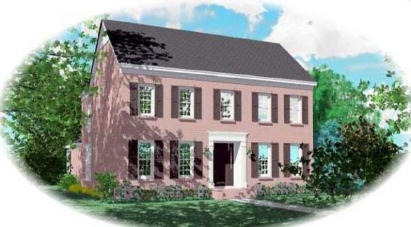 Traditional House Plan 48545 with 3 Beds, 3 Baths, 2 Car Garage Elevation