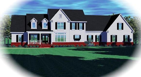 Traditional House Plan 48642 with 4 Beds, 4 Baths, 3 Car Garage Elevation